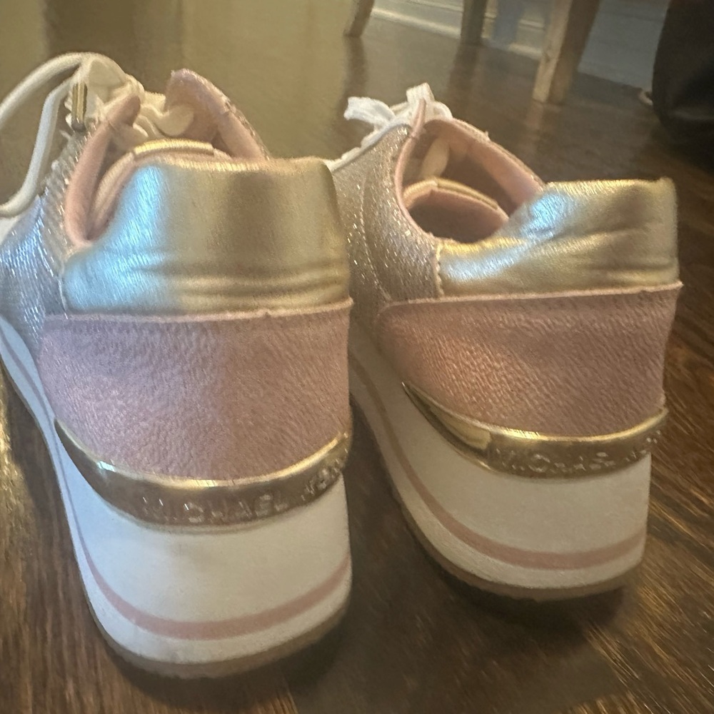Michael Kors Monique Glitter Chain Mesh and Canvas Trainer sneaker size 8 - Picture 6 of 10